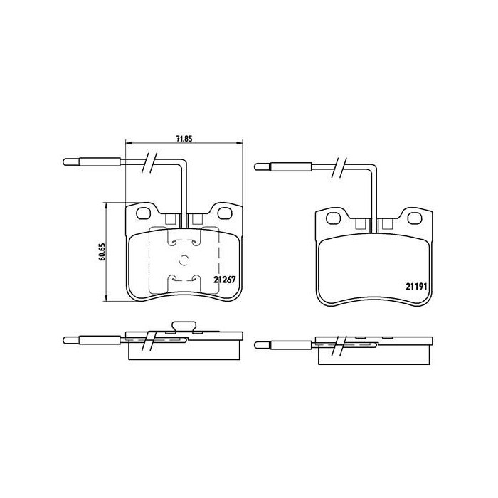 BREMBO Bremsbelagsatz, Scheibenbremse P61047