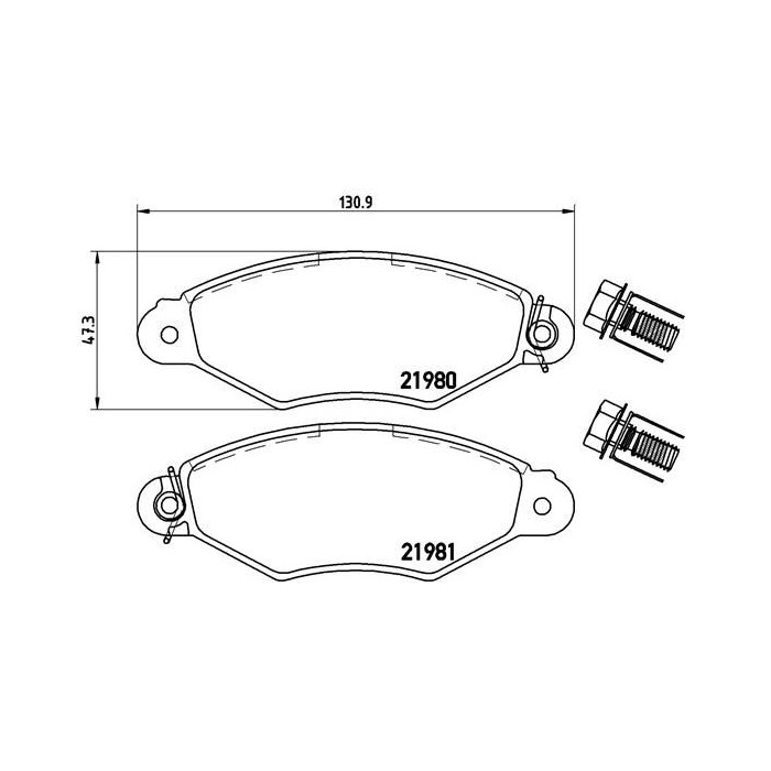BREMBO Bremsbelagsatz, Scheibenbremse P61098