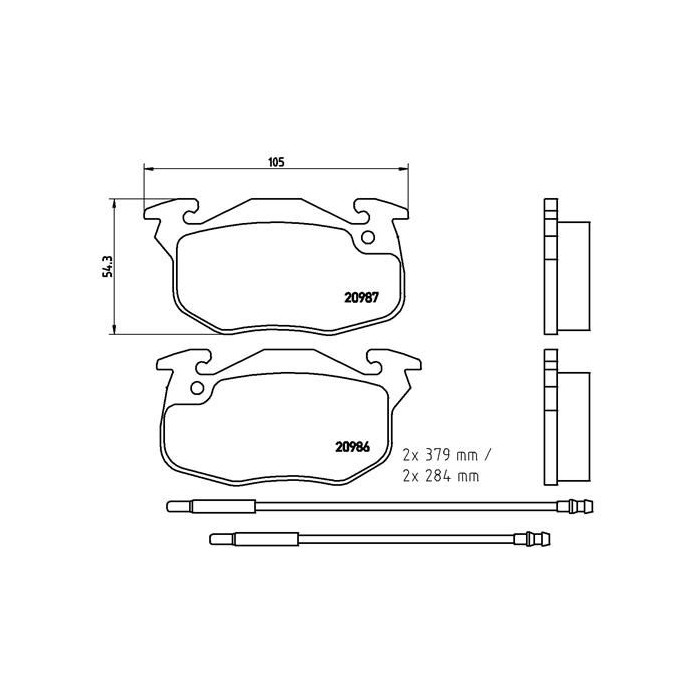 BREMBO Bremsbelagsatz, Scheibenbremse P61099