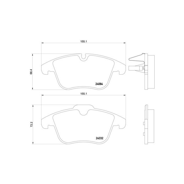 BREMBO Bremsbelagsatz, Scheibenbremse P61106
