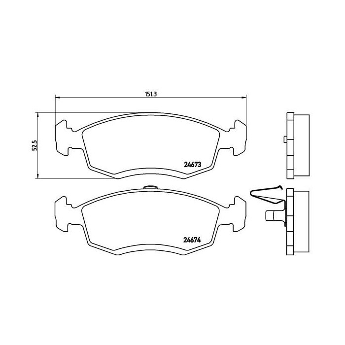 BREMBO Bremsbelagsatz, Scheibenbremse P68039
