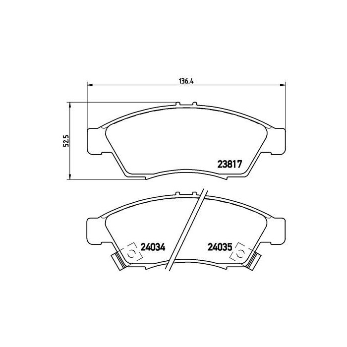 BREMBO Bremsbelagsatz, Scheibenbremse P79014
