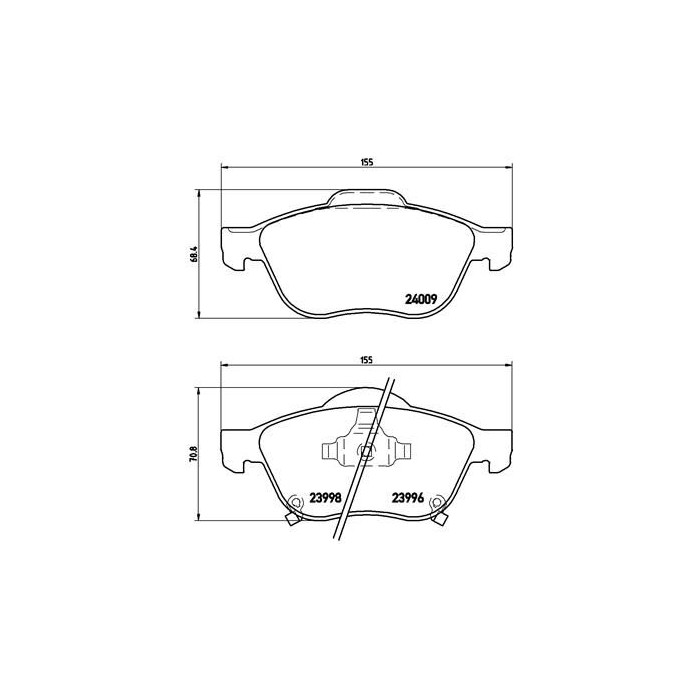 BREMBO Bremsbelagsatz, Scheibenbremse P83043