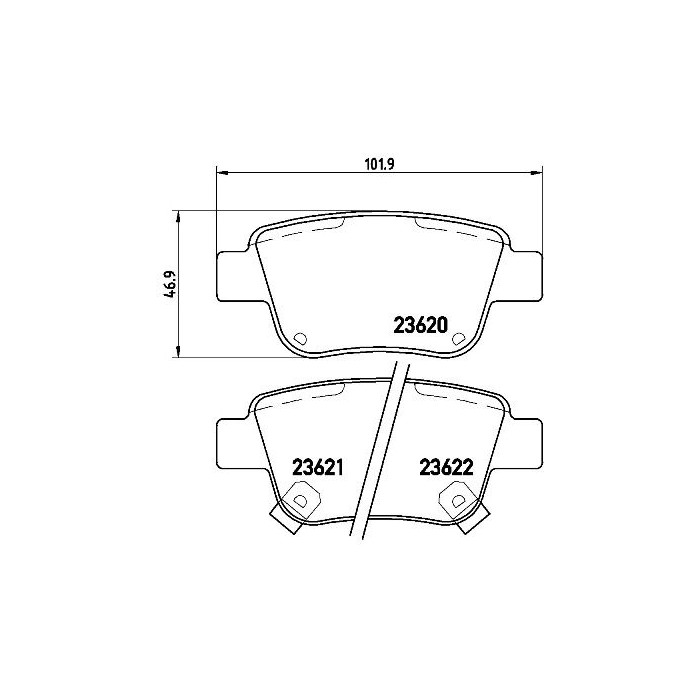 BREMBO Bremsbelagsatz, Scheibenbremse P83047