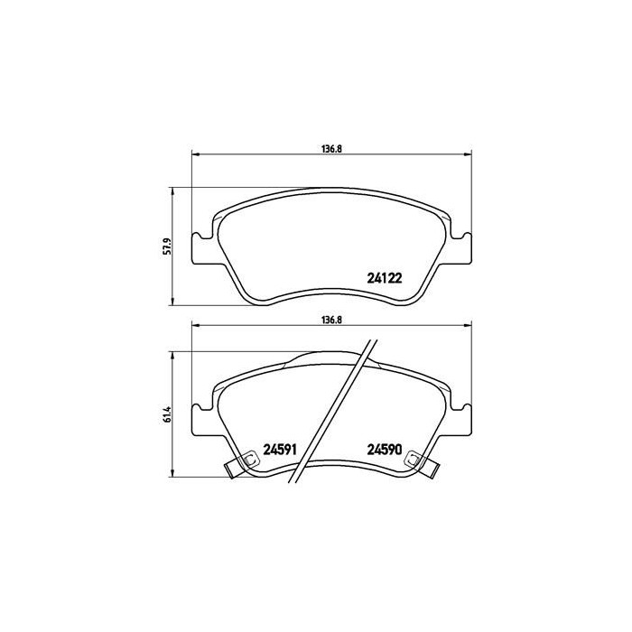 BREMBO Bremsbelagsatz, Scheibenbremse P83079