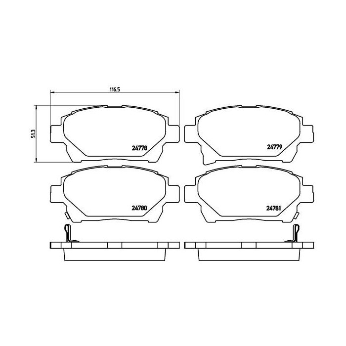 BREMBO Bremsbelagsatz, Scheibenbremse P83097