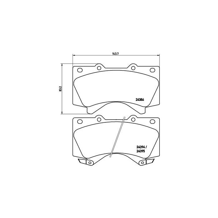 BREMBO Bremsbelagsatz, Scheibenbremse P83107