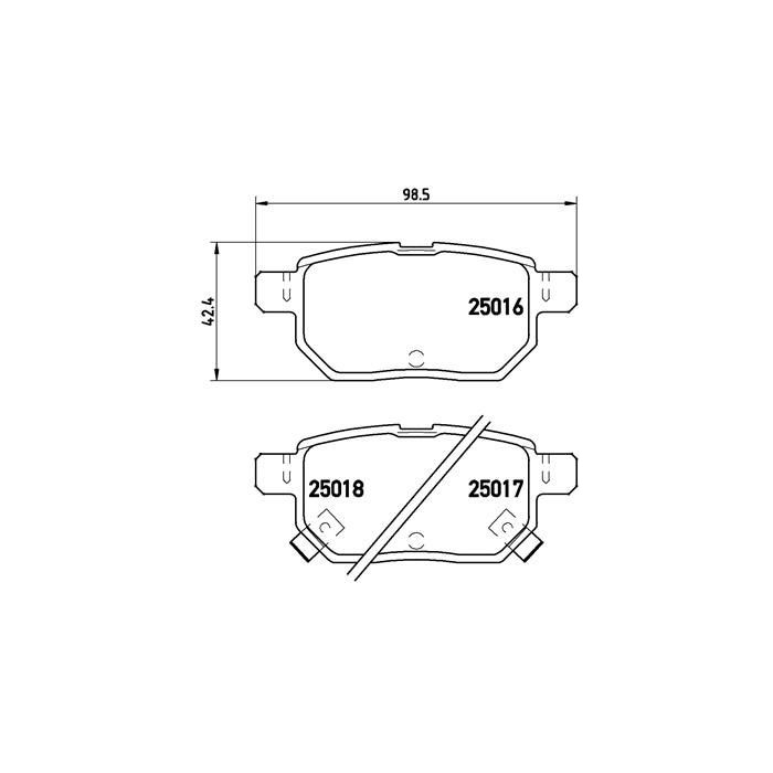 BREMBO Bremsbelagsatz, Scheibenbremse P83133