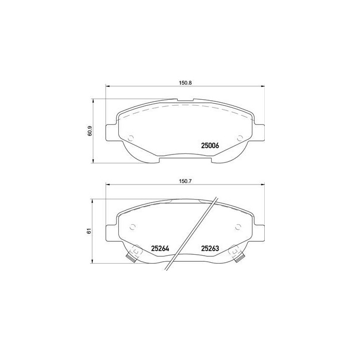 BREMBO Bremsbelagsatz, Scheibenbremse P83148