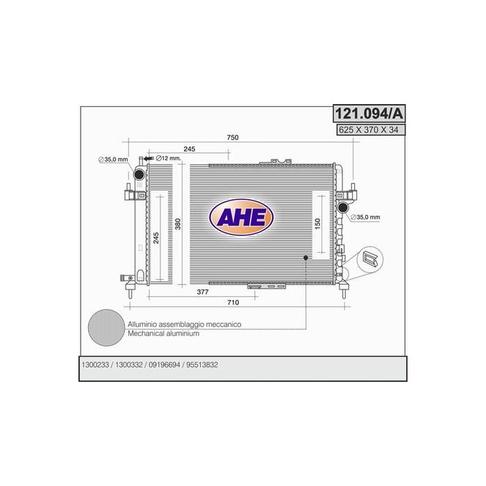 AHE Kühler, Motorkühlung 121.094/A