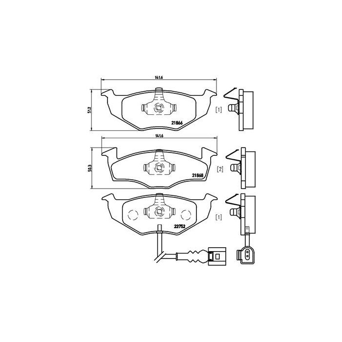 BREMBO Bremsbelagsatz, Scheibenbremse P85071