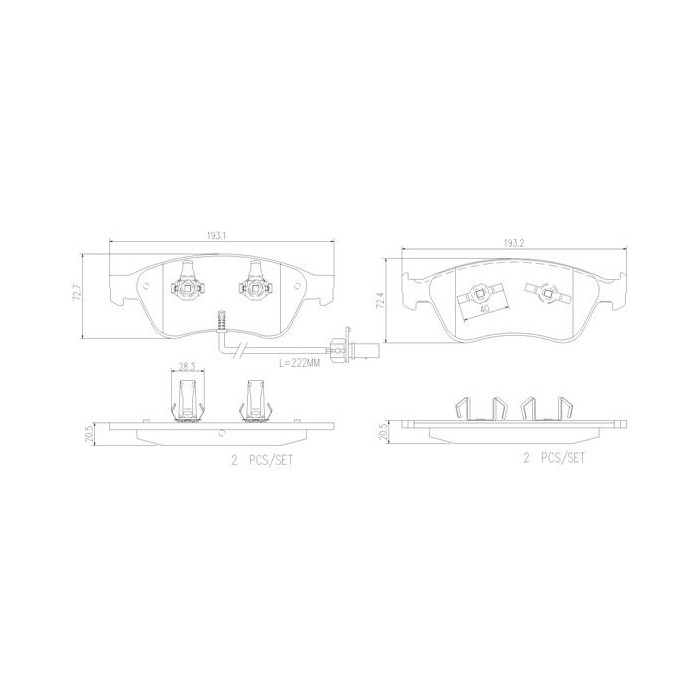 BREMBO Bremsbelagsatz, Scheibenbremse P85102