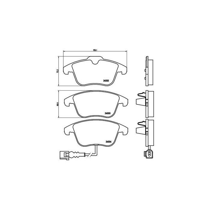 BREMBO Bremsbelagsatz, Scheibenbremse P85112