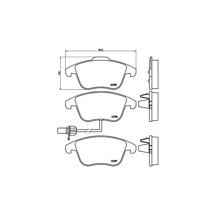 BREMBO Bremsbelagsatz, Scheibenbremse P85113 Audi