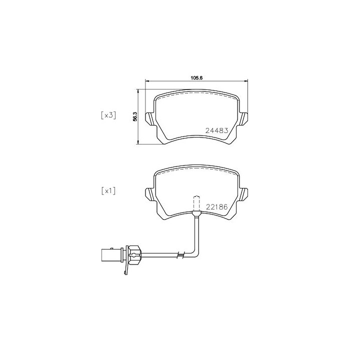 BREMBO Bremsbelagsatz, Scheibenbremse P85142
