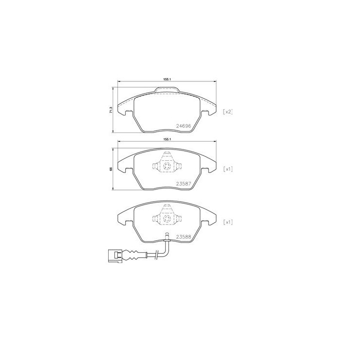 BREMBO Bremsbelagsatz, Scheibenbremse P85146
