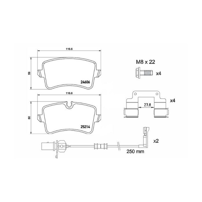 BREMBO Bremsbelagsatz, Scheibenbremse P85157