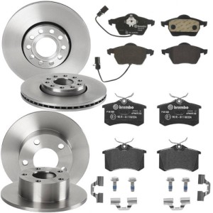 Bremsscheiben und Bremsbeläge vorne und hinten für Skoda, VW