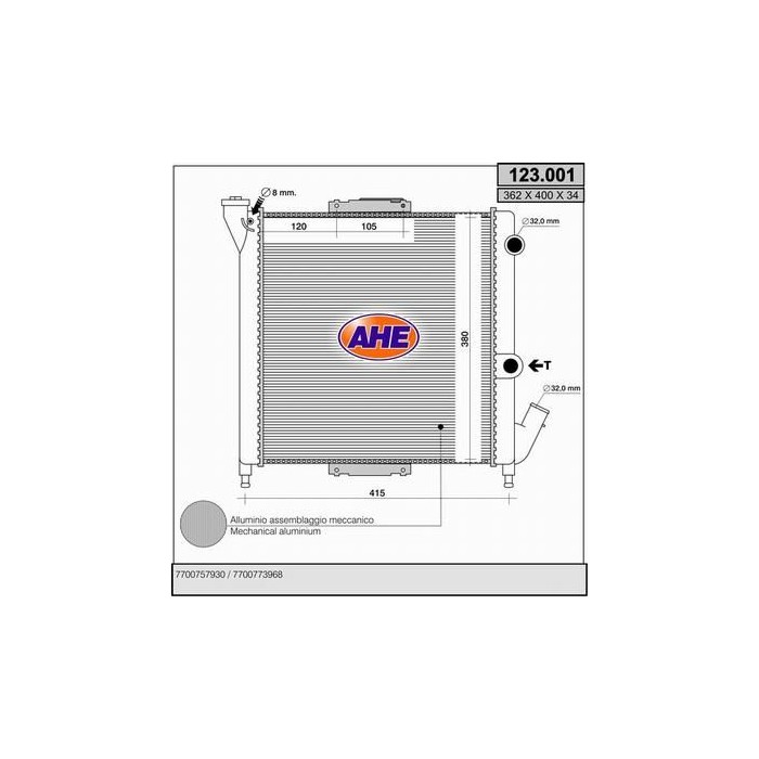 AHE Kühler, Motorkühlung 123.001