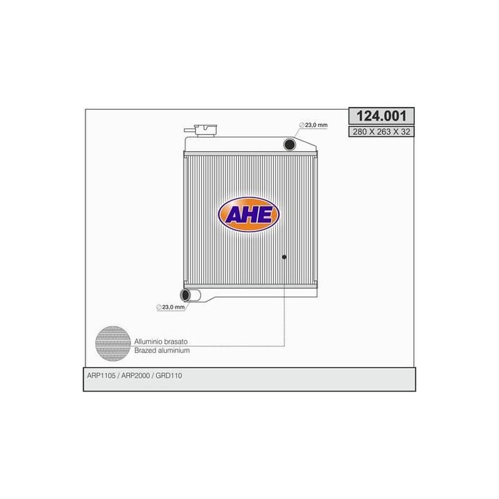 AHE Kühler, Motorkühlung 124.001
