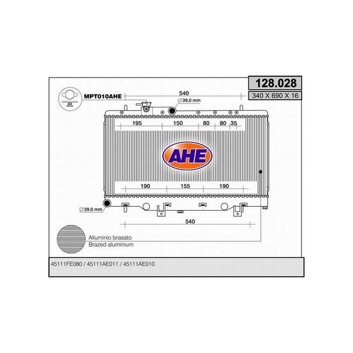 AHE Kühler, Motorkühlung 128.028