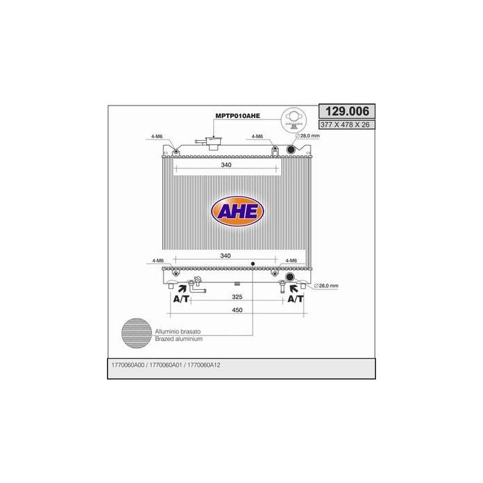 AHE Kühler, Motorkühlung 129.006