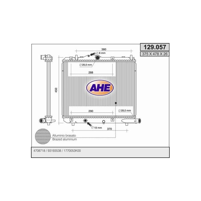 AHE Kühler, Motorkühlung 129.057