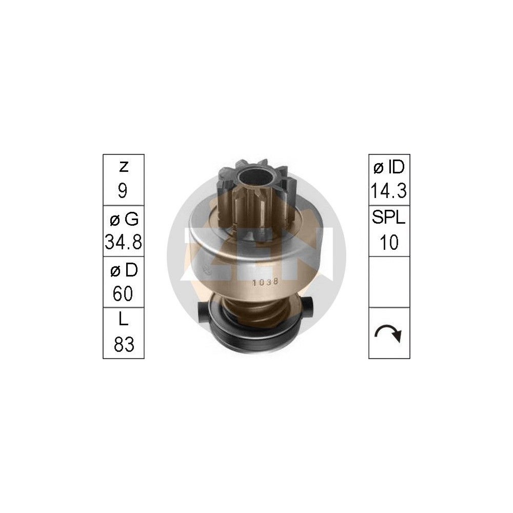 ERA Freilaufgetriebe, Starter ZN1038