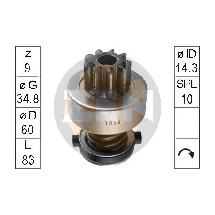 ERA Freilaufgetriebe, Starter ZN1038