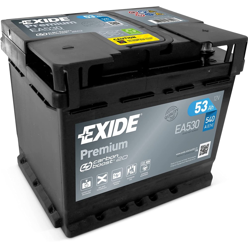 Auotbatterie  EXIDE 12V 53 AH POS DX 540A SPUNTO EA530 54Ah FIAMM 52Ah BOSCH VARTA