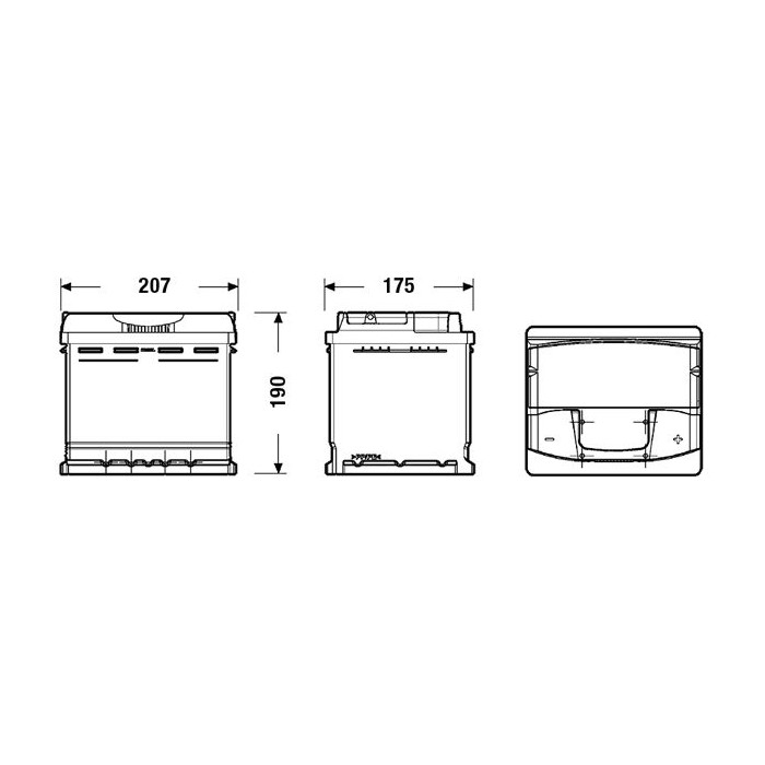Auotbatterie  EXIDE 12V 53 AH POS DX 540A SPUNTO EA530 54Ah FIAMM 52Ah BOSCH VARTA