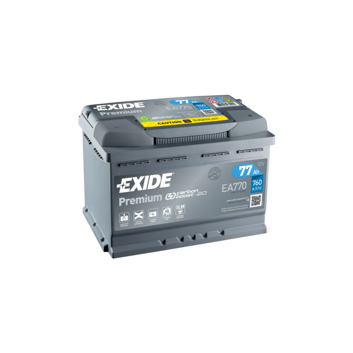 Auotbatterie Exide 77 Ah 760A 12V PREMIUM CARBON BOOST POSITIVO DX FIAMM 80AH BOSCH VARTA 74 AH