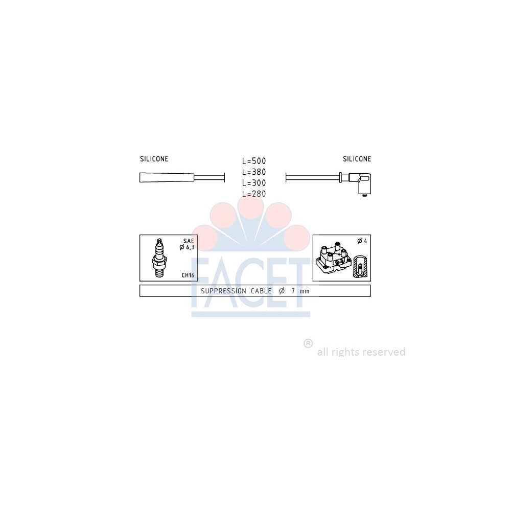 FACET Made in Italy - Zündleitungssatz 4.7252