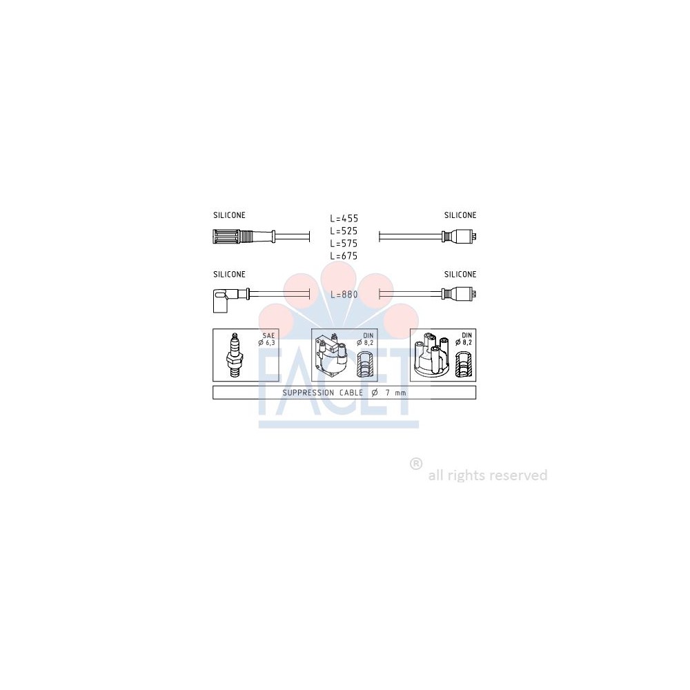 FACET Made in Italy - Zündleitungssatz 4.8398