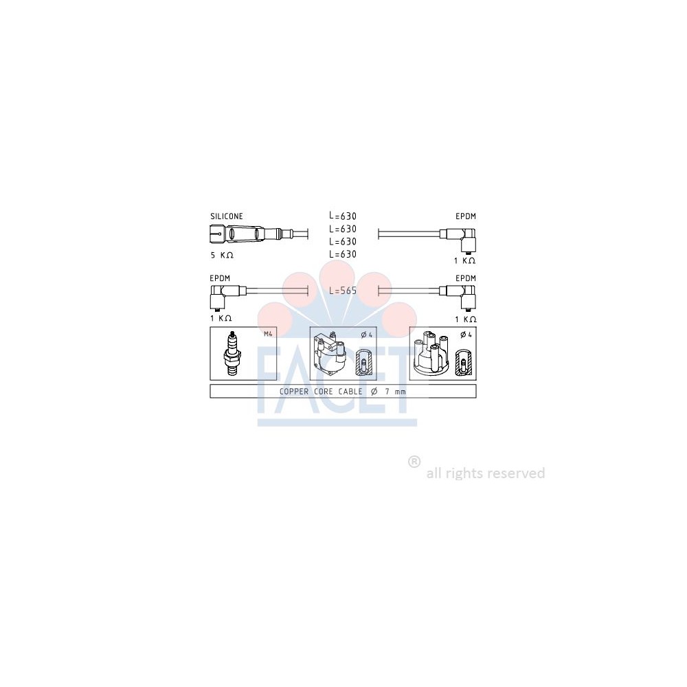 FACET Made in Italy - Zündleitungssatz 4.8493