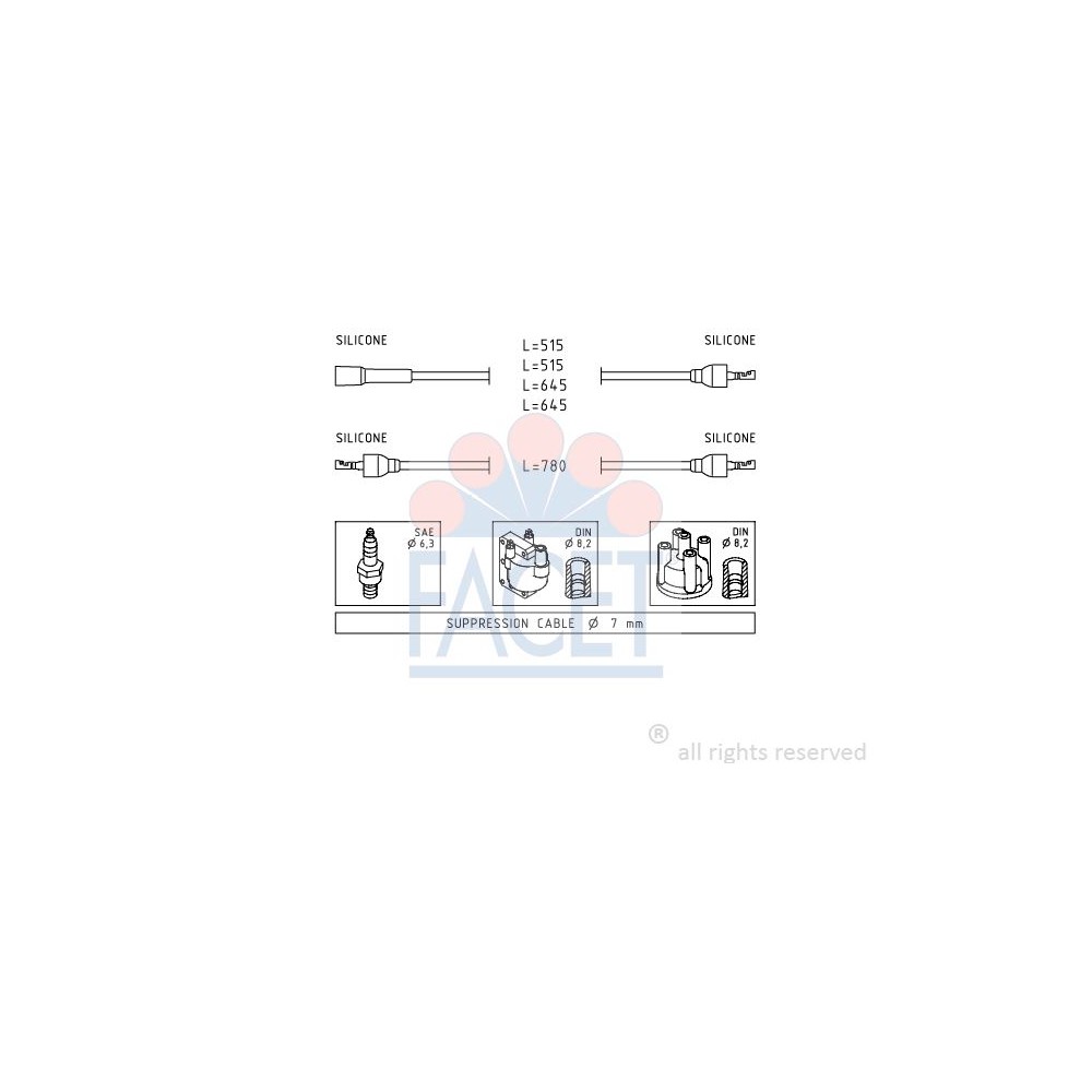 FACET Made in Italy - Zündleitungssatz 4.8509