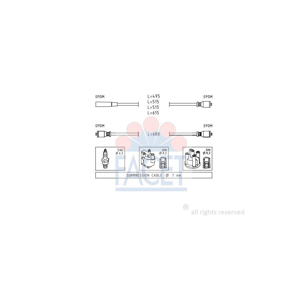 FACET Made in Italy - Zündleitungssatz 4.8511
