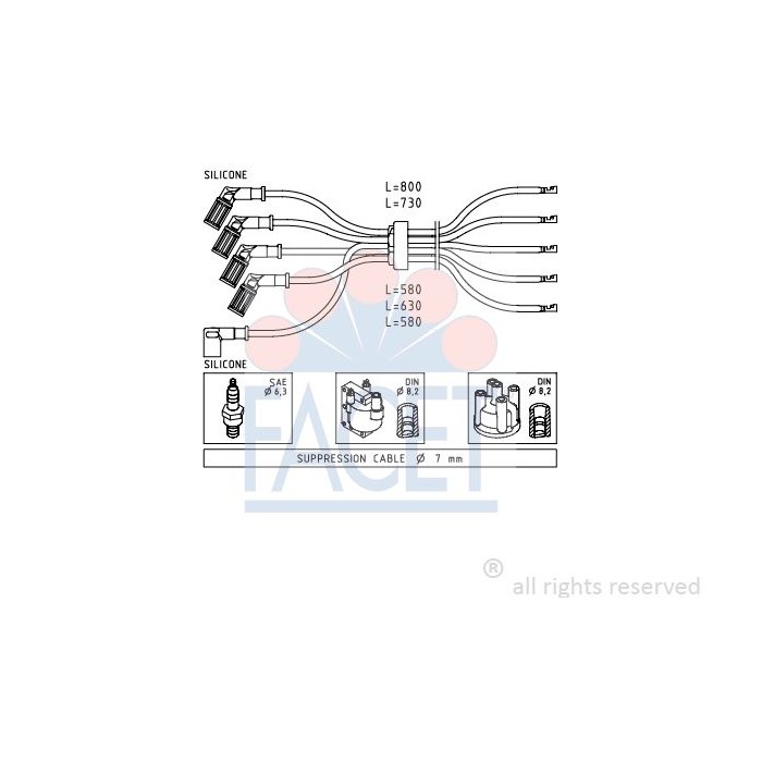 FACET Made in Italy - Zündleitungssatz 4.8716