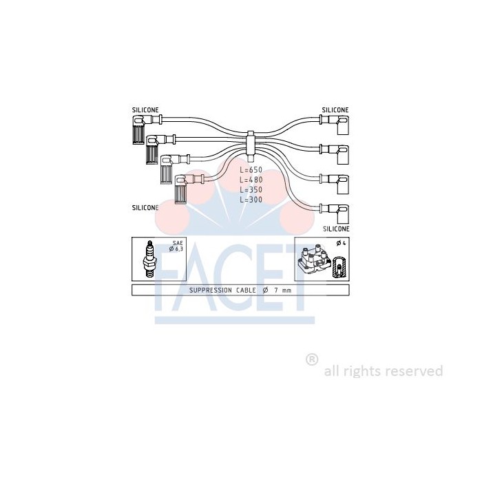 FACET Made in Italy - Zündleitungssatz 4.8888