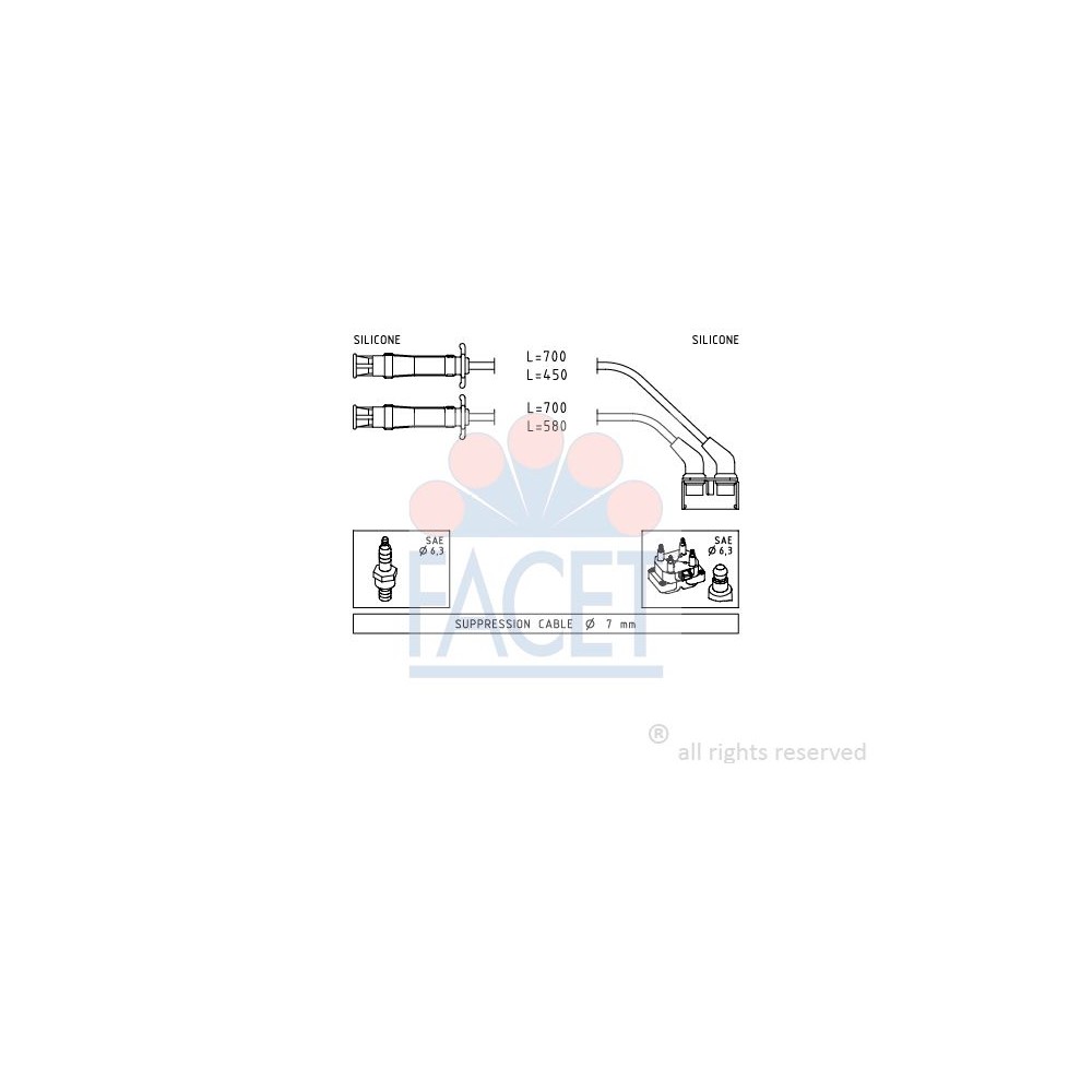 FACET Made in Italy - Zündleitungssatz 4.9446