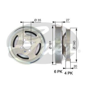 GATES DriveAlign® Riemenscheibe, Kurbelwelle TVD1075