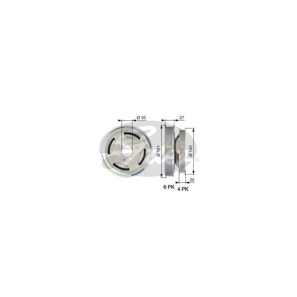 GATES DriveAlign® Riemenscheibe, Kurbelwelle TVD1075
