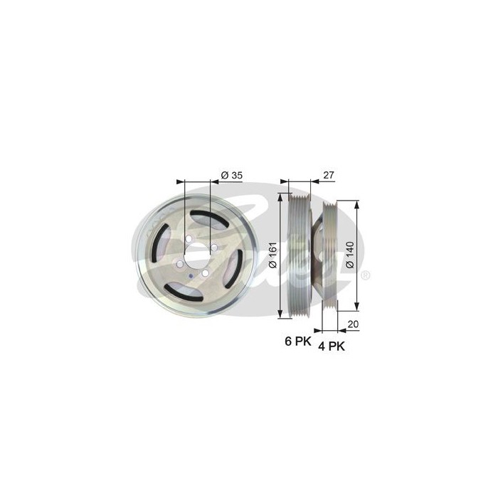 GATES DriveAlign® Riemenscheibe, Kurbelwelle TVD1075