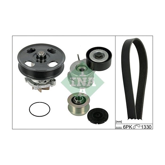 INA Wasserpumpe + Keilrippenriemensatz 529004230