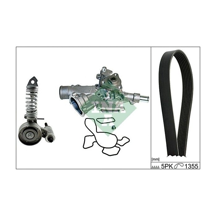 INA Wasserpumpe + Keilrippenriemensatz 529004730