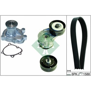 INA Wasserpumpe + Keilrippenriemensatz 529005630