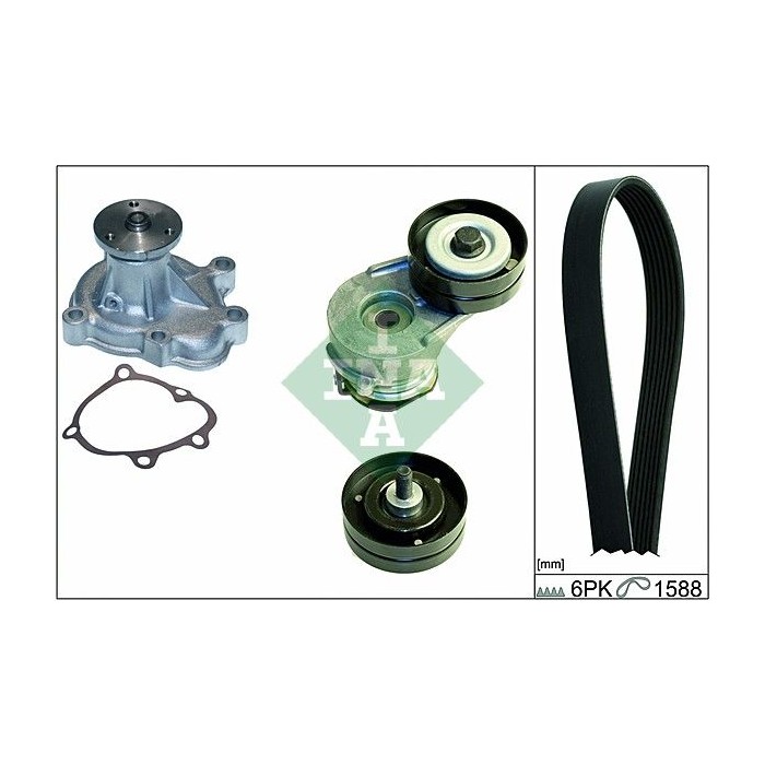 INA Wasserpumpe + Keilrippenriemensatz 529005630