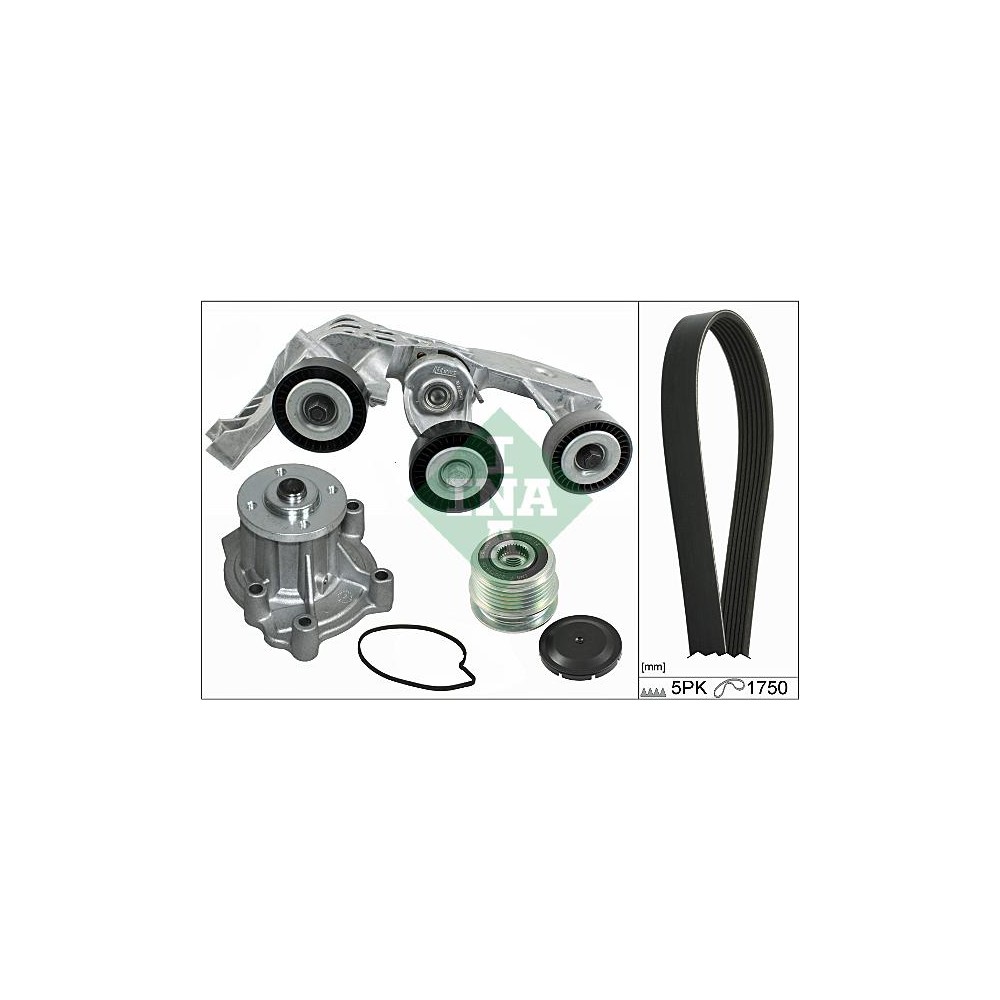 INA Wasserpumpe + Keilrippenriemensatz 529008130
