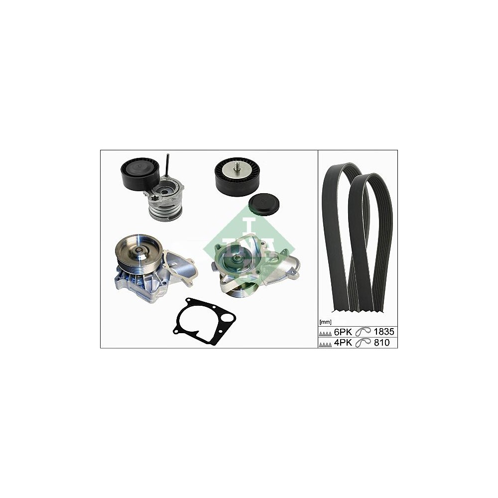 INA Wasserpumpe + Keilrippenriemensatz 529011130