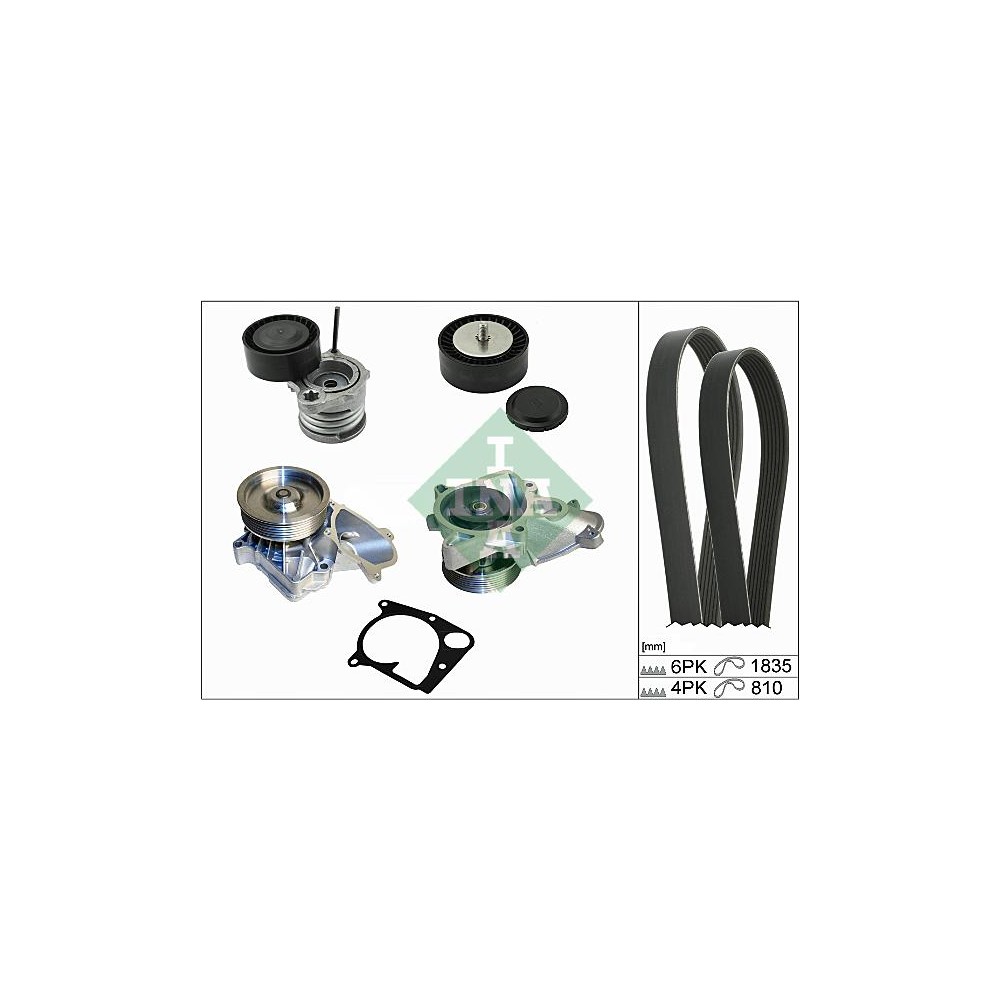 INA Wasserpumpe + Keilrippenriemensatz 529011230